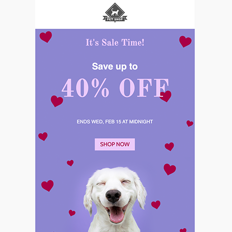 Pet Store Valentine's Day Sale